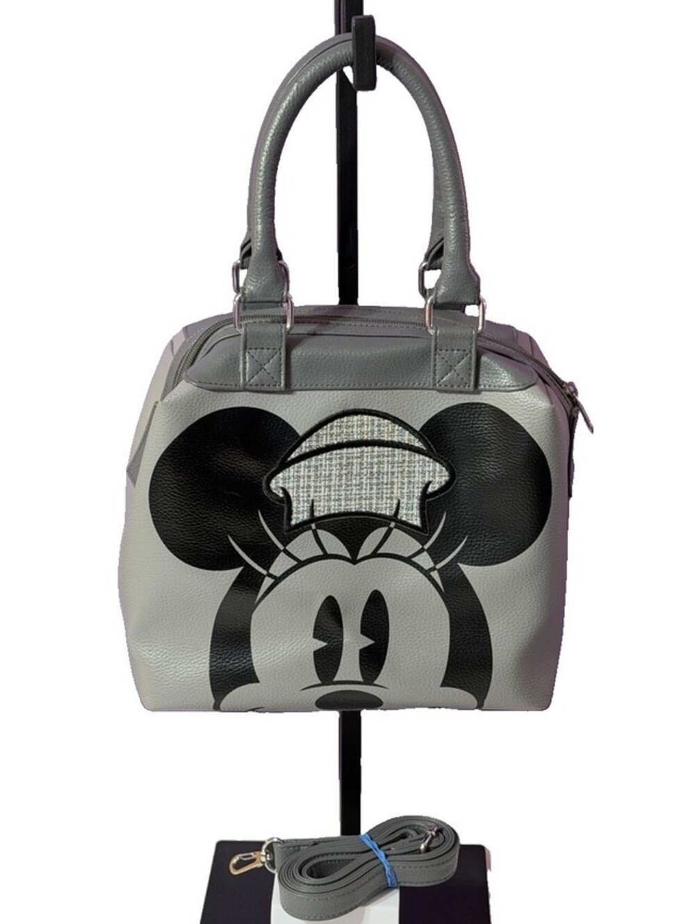 Mickey Mouse Purse Disney Parks Grey Tones Shoulder Or Hand Strap Authentic